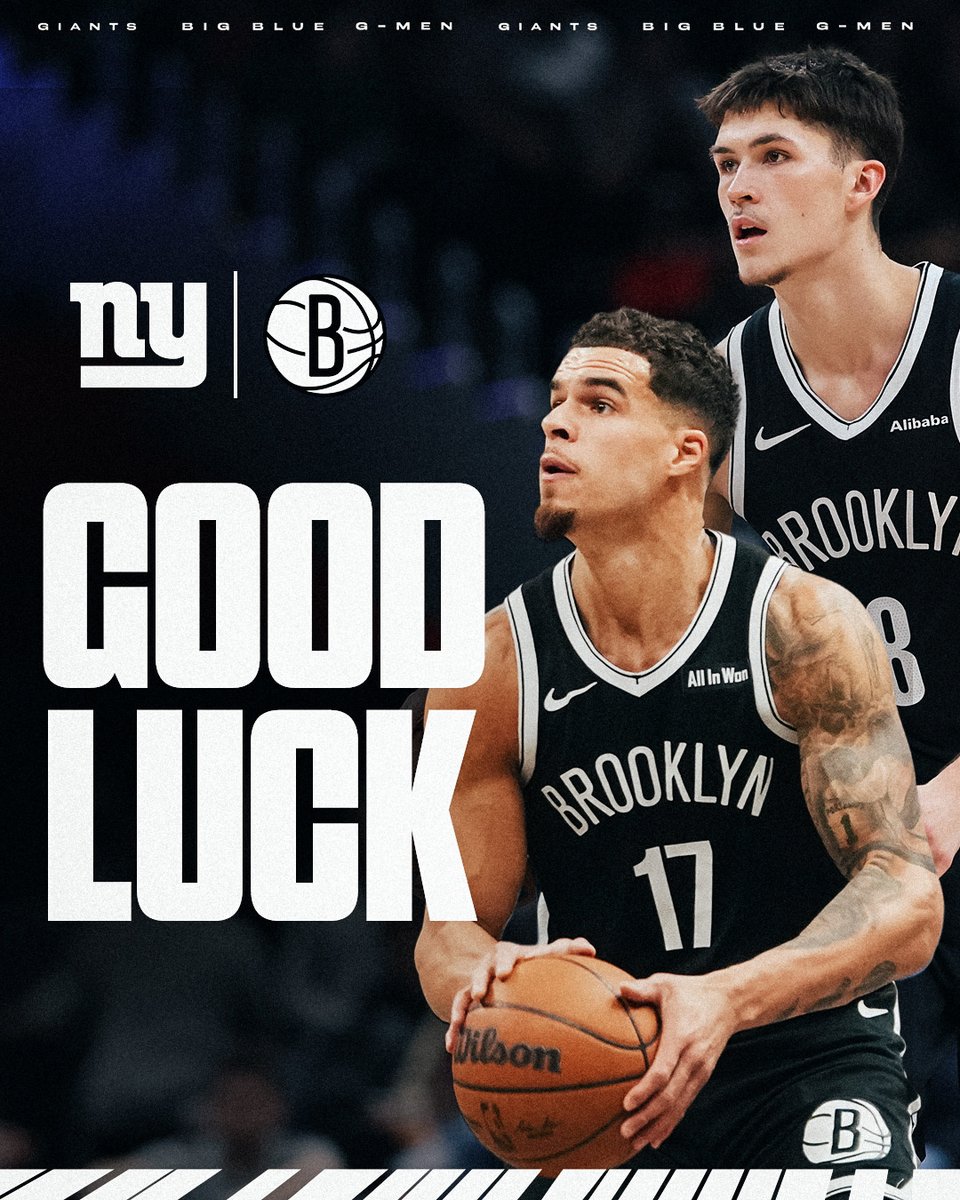 Giants's tweet photo. Good luck this season, @BrooklynNets ! 🏀 https://t.co/B9XkXLS0B8