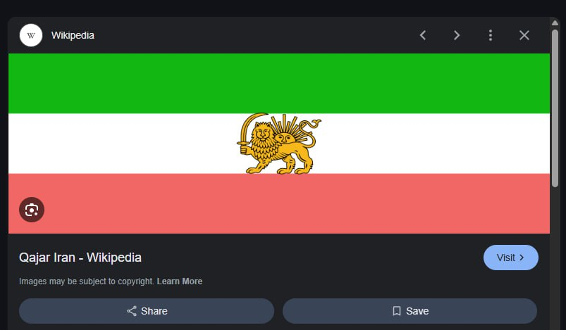 master_of_iran's tweet photo. @NicholasLissack It is Qajar Turkic flag, you clown😂 https://t.co/PIpWaKGKSK