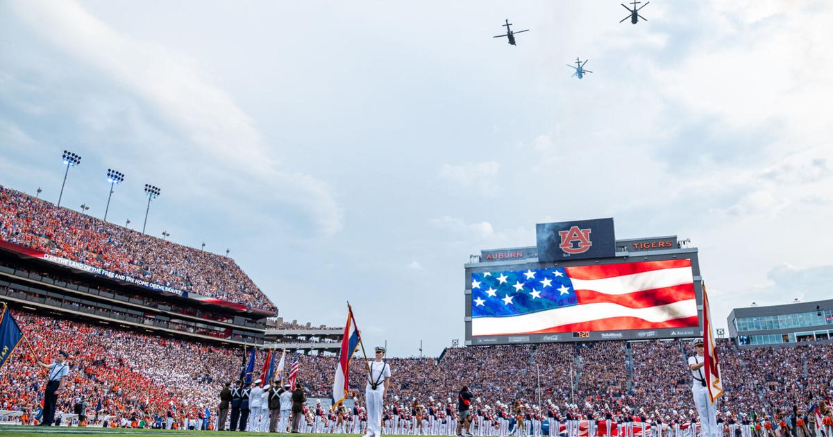 AUBlog's tweet photo. Auburn football will be doing a special flyover on Saturday to honor Auburn University alumnus and Major in the U.S. military who was killed in Iraq during Operation Epic Fury. ➡️ Find link to story in bio https://t.co/ecVpwMEmTl