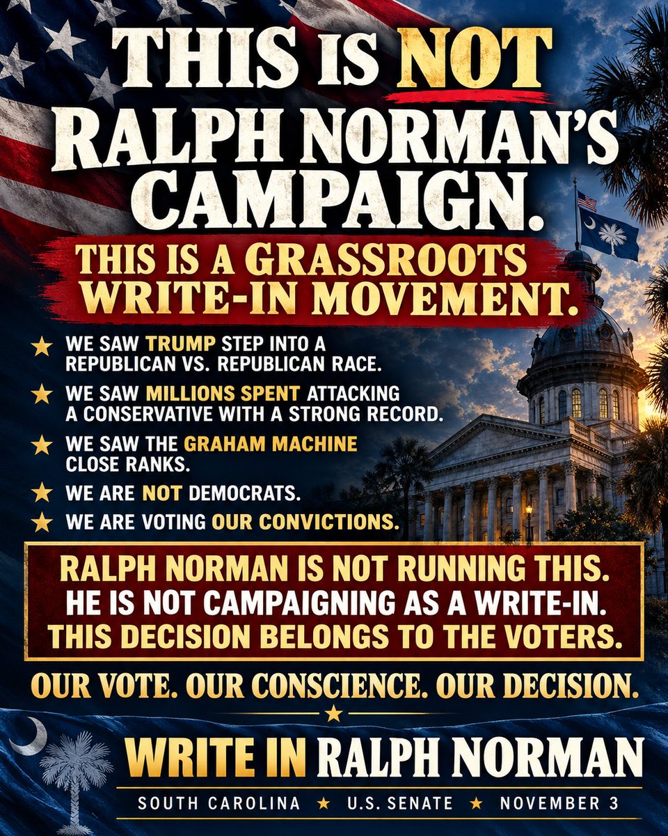 NMLifestyles's tweet photo. #writeinralph
#writeinralphnorman
@Thomasravenel
@@fitsnews https://t.co/hghcXwDFCR