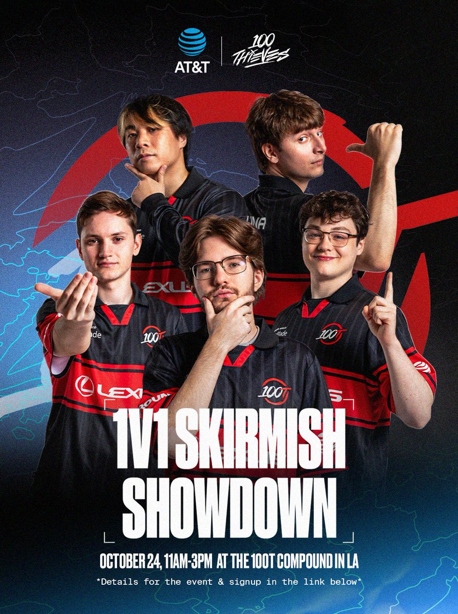 100T_VAL's tweet photo. Think you can beat a VALORANT pro?

We’re teaming up with @ATT for a 1v1 Skirmish Showdown at the 100 Thieves Compound in LA, connected by AT&amp;T Fiber.

Rules are simple. Beat the pro, win cash. https://t.co/V6pSpKMlsy