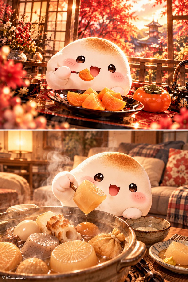 chamumaru_stamp's tweet photo. @kayavzs 柿ありがとうございました〜！🥰🧡
おもちもおいしくいただきました😋✨
うれしかったので、お礼の気持ちを込めて
おでんを作りました🍢💕
よかったら食べてください！🤲☺️ https://t.co/P5fF6dqaRa