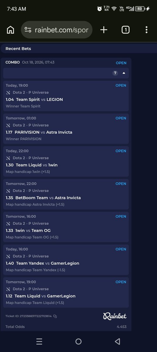 paul_brns's tweet photo. DOTA 2 PARI UNIVERSE S1 PARLAY FOR TODAY

Oct. 22, 2026

join guild "mitchjones" on @rainbetcom https://t.co/wlWJJjWFfs