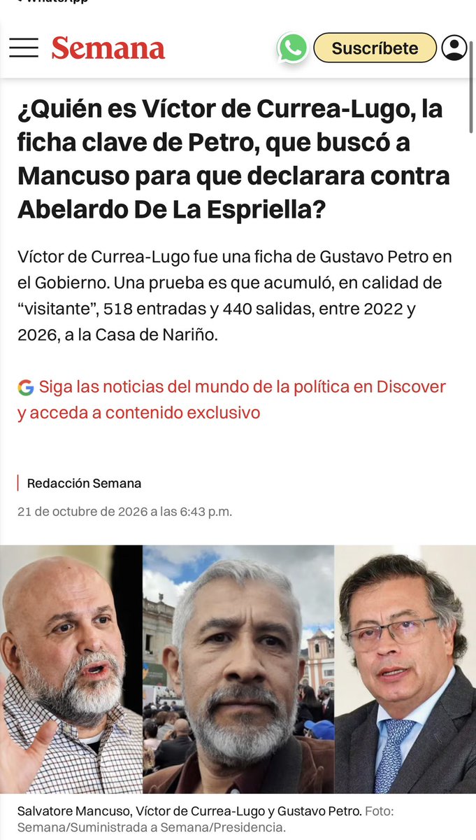 VickyDavilaH's tweet photo. ¿Quién es Víctor de Currea-Lugo, la ficha clave de Petro, que buscó a Mancuso para que declarara contra Abelardo De La Espriella?

https://t.co/tKOyDyOCmG https://t.co/BEsKEVDnaj