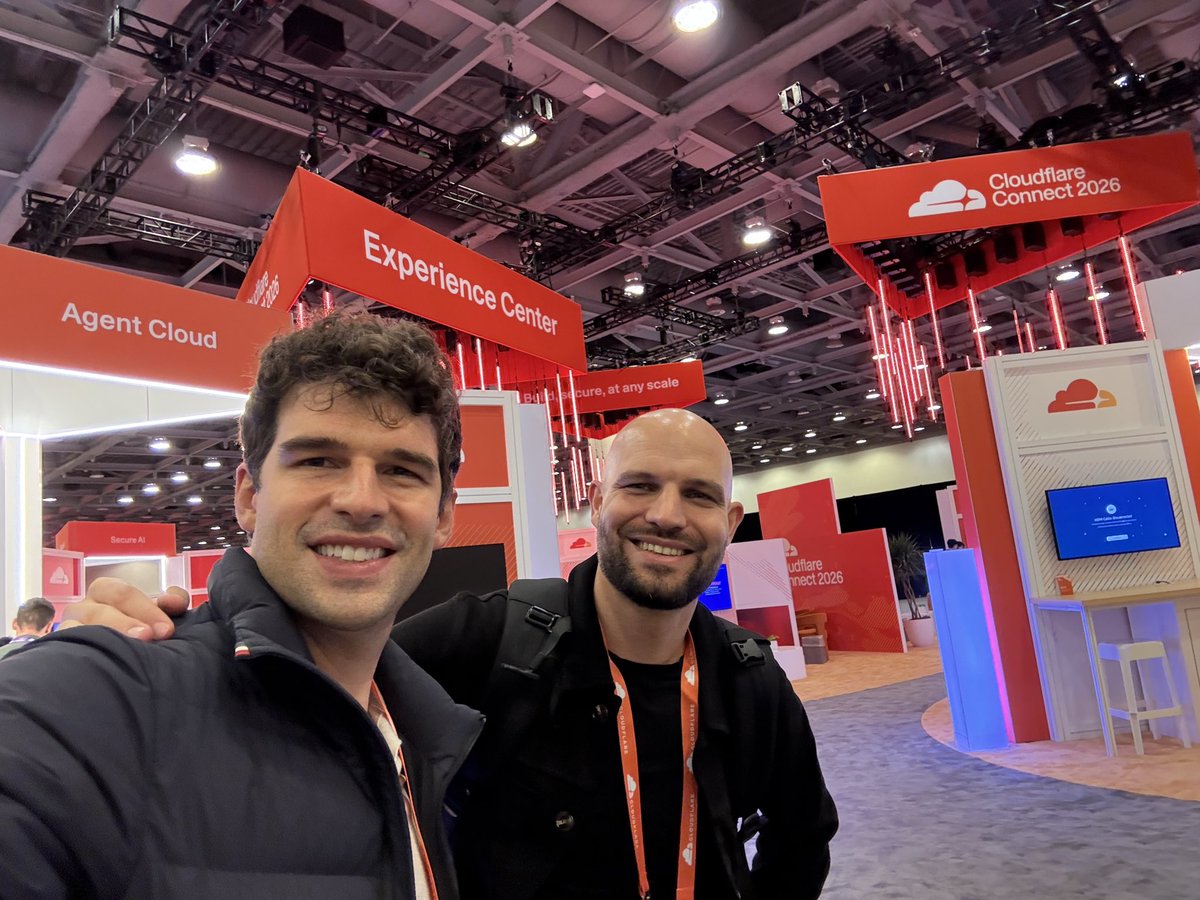 Marco_Streng's tweet photo. Had a great time at @Cloudflare Connect with @mbonapartee. 

Truly exciting times how the internet gets fundamentally reshaped to fit agent traffic which by now already exceeded human traffic! https://t.co/Z0BlytHJo7