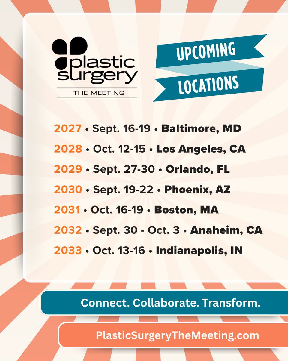 ASPS_Members's tweet photo. That's a wrap on Plastic Surgery The Meeting 2026! We can't wait to see you in Baltimore next September! 🦀 Mark your calendar as we continue our tradition of connecting and celebrating the global plastic surgery community in premier destinations. #PSTM26 #PSTM27 #PlasticSurgery https://t.co/Z16fRbjXH7