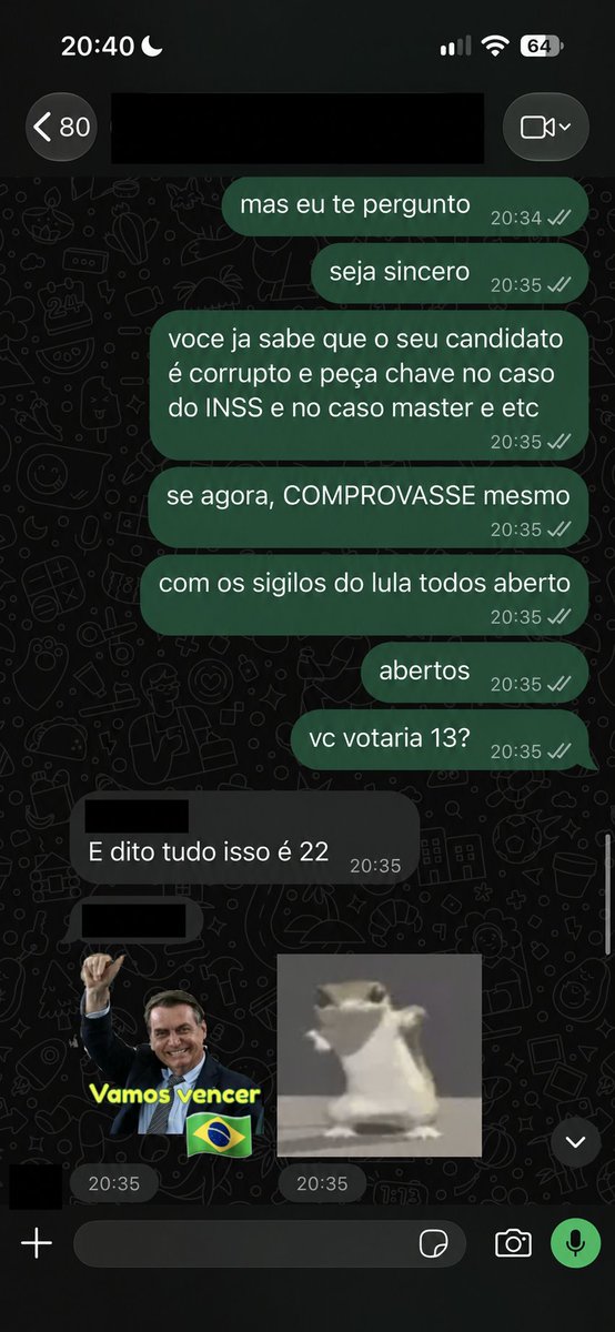 LipeMarinho's tweet photo. Uma conversa sincera com um dos meus melhores amigos, que declarou de vota 22. Entendam de uma vez por todas: Eles não ligam pra corrupção. O buraco do antipetismo é mais embaixo (cortei os nomes com IA, por isso aparece o aviso) https://t.co/iKdRxfZvFh