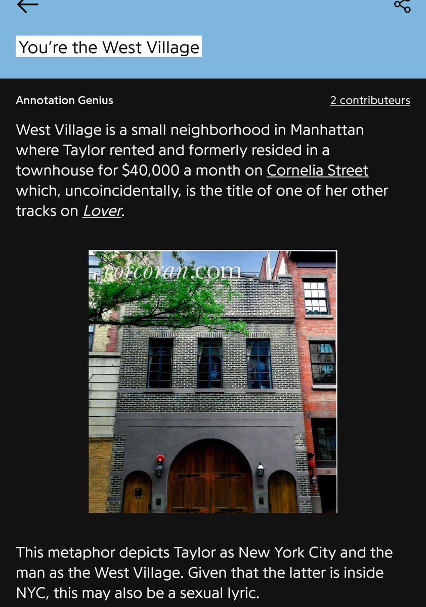 PrimaFacieERA's tweet photo. Whenever you feel bad about your deep, longitudinal, queer history filled reading of Taylor's work.

Just remember that this is the agreed upon, amongst Swiftie, interpretation of "that" line of Flase God.

West Village is inside New York. Therefore, Joe's penis.

You are doing alright bestie 🫶🏼