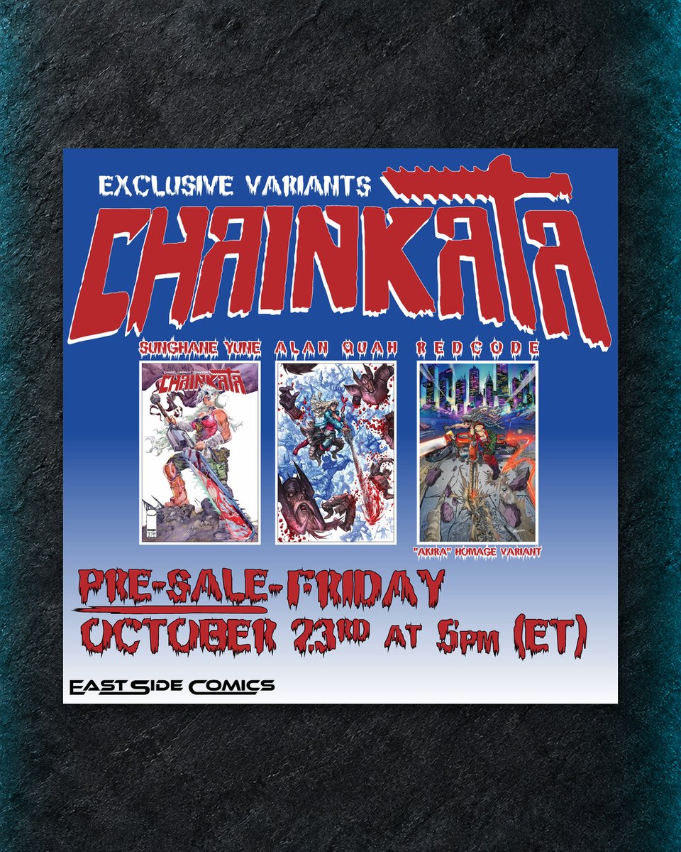 dark_rarityhq's tweet photo. CHAINKATA #1 — Cover alert
Via East Side Comics
Presale: PRE-SALE: FRIDAY (10/23) at 5PM ET
Listed limit: 500 copies.
Would you pick this cover?
Check the East Side Comics website for details.

#Comics #ComicBooks #Exclusive #Chainkata #Chainkata1 https://t.co/tDrM8AKjbJ