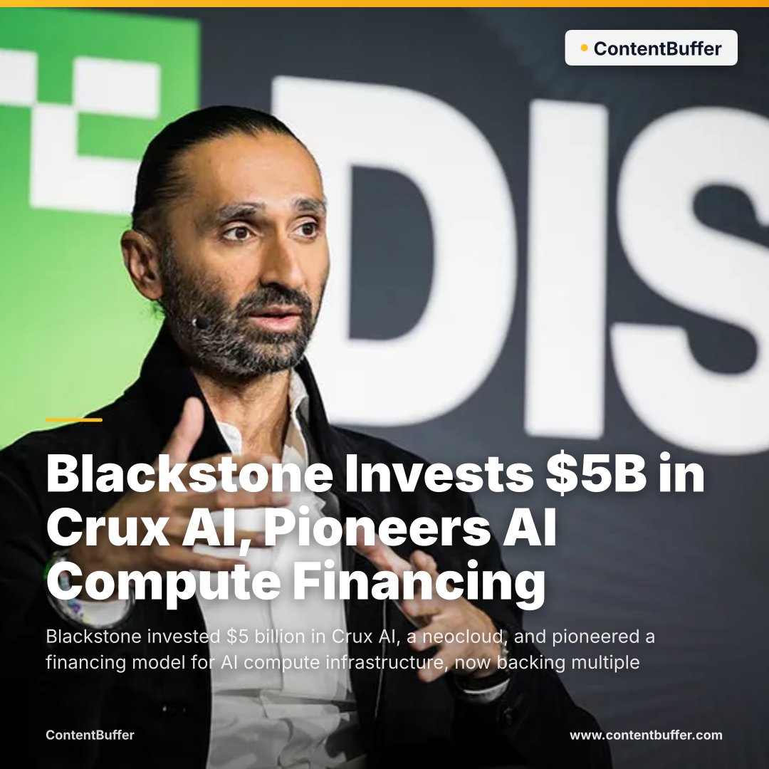 contentbuffer's tweet photo. Blackstone Invests $5B in Crux AI, Pioneers AI Compute Financing https://t.co/tqI0ujLopR\_source=social&amp;utm\_medium=social&amp;utm\_campaign=news&amp;utm\_content=image https://t.co/8CwY1H2A9X