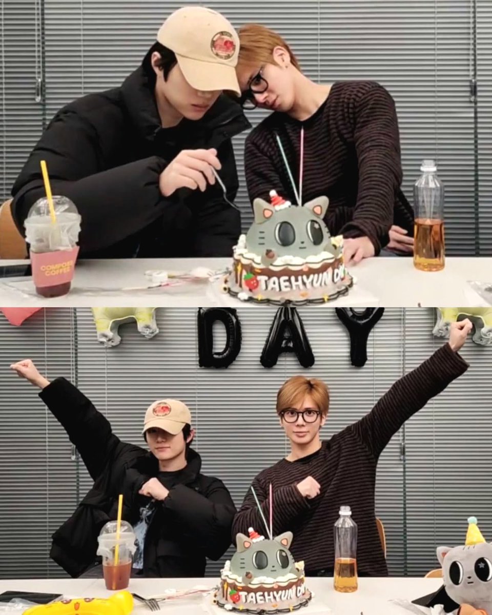 uppuzbear's tweet photo. If they were like that this  year for Taehyun’s birthday, what’s gonna happen next year? https://t.co/BVhzYlLsGr