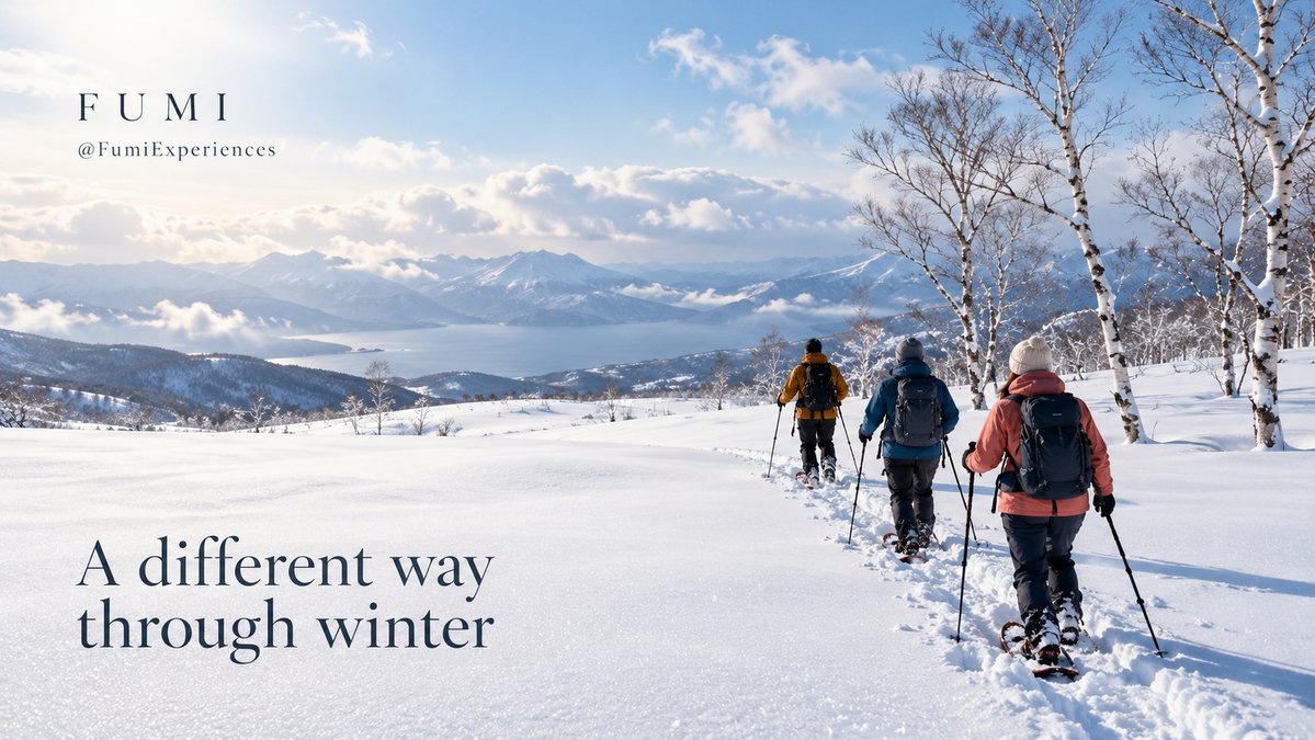 FumiExperiences's tweet photo. ❄

Snowshoes can turn a winter walk into a new kind of exploration.

On a guided outing suited to your experience, follow the track, notice the shapes in the snow and enjoy moving through a quieter landscape. Japan's colder months have their own adventures.

#FumiJapan https://t.co/kKri8diouw