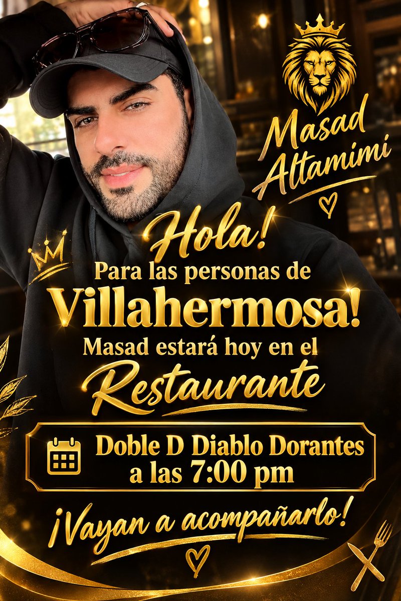 mira93509's tweet photo. Acompaña a el león
MASAD X DIABLO DORANTES
#masadenvillahermosa https://t.co/qdLUEyKJY0
