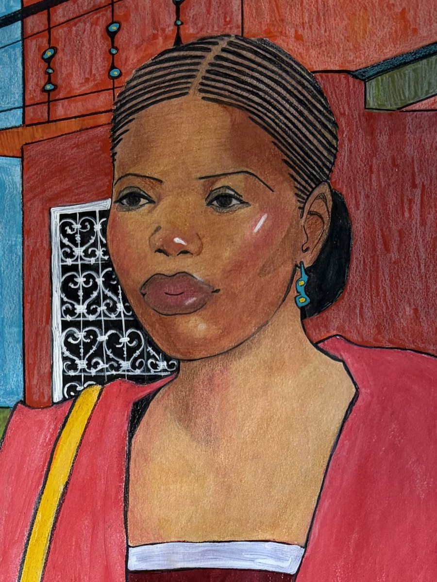 Sheiswavy's tweet photo. It took me five weeks to finish this drawing🤸🏾‍♀️

“After Sunday Service”

Colored Pencil and Gouache on Mixed Media Paper

43” x 31” https://t.co/qSQZcGThYX
