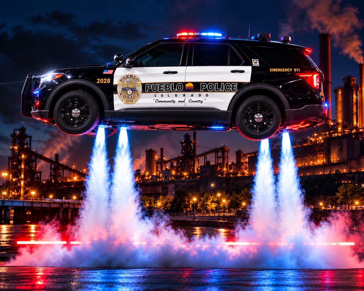 PuebloPolice1's tweet photo. We finally found a way around the construction on I-25. https://t.co/KtUy3tQdna