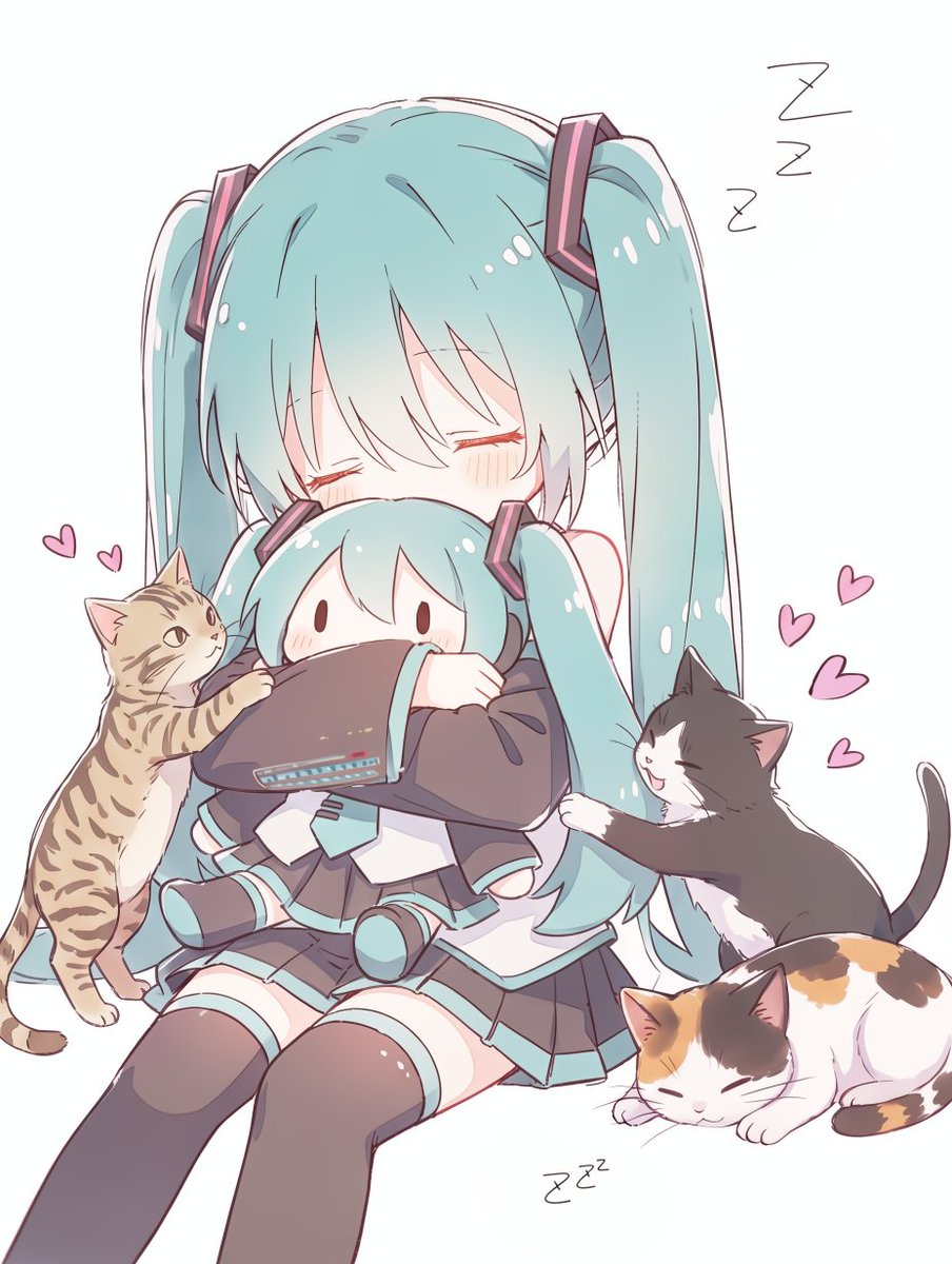 mirute3939's tweet photo. Napping with treasures💤🐾🌞
#初音ミク https://t.co/IhemtVTXil