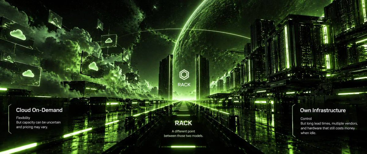 racksystemapp's tweet photo. There’s a trade-off between renting compute on demand and building your own infrastructure.

One gives you flexibility, but capacity can be uncertain. The other gives you control, but comes with long lead times, multiple vendors, and hardware that still costs money when idle.

RACK is exploring a different point between those two models.