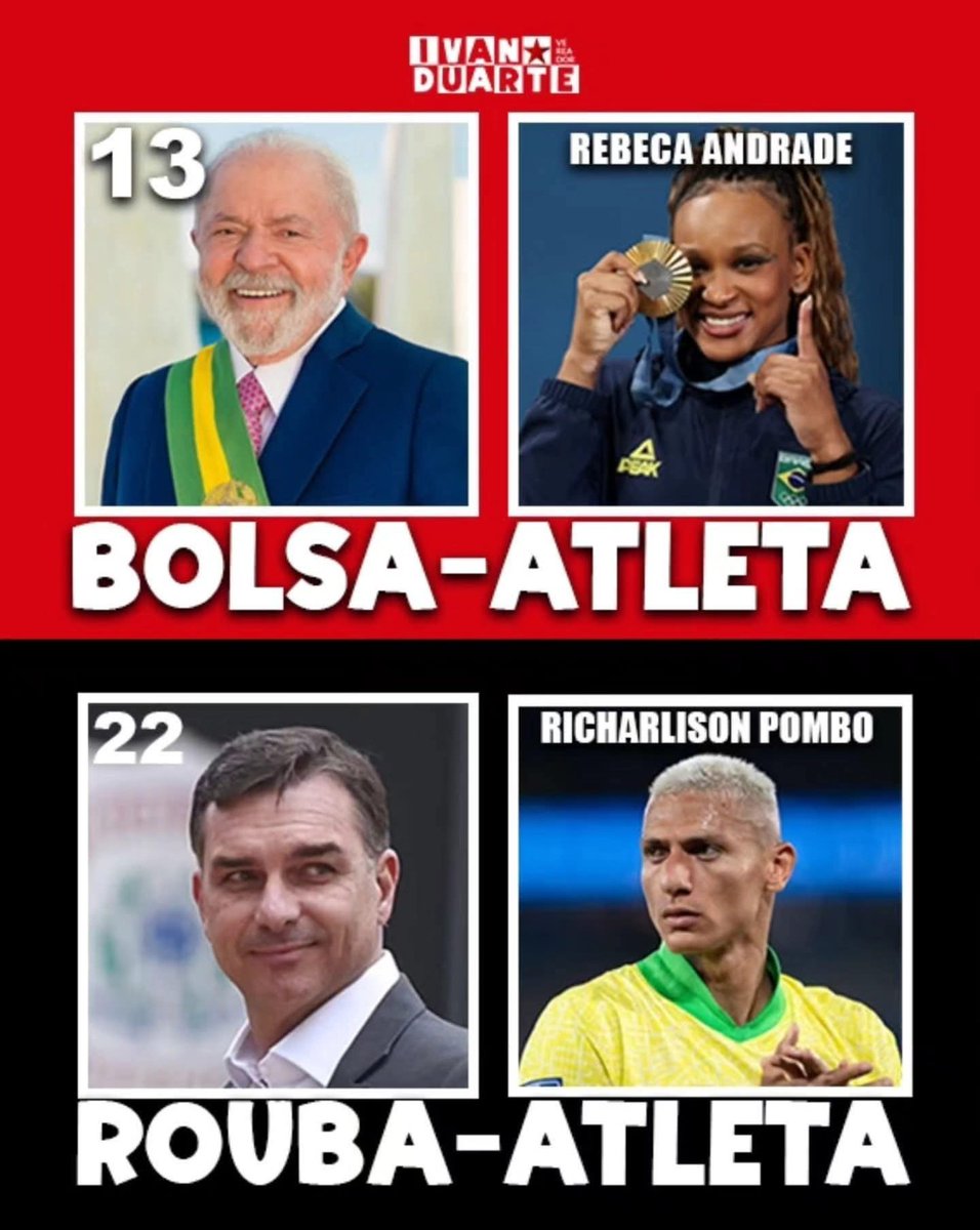 bibliofernando's tweet photo. Um investe no atleta e o Brasil ganha ouro. O outro rouba o atleta e só passa vergonha. Bolsa-Atleta é orgulho nacional!
 
#10MilhõesDeSoldadosDoLula #QueméMarianaFlávio #FlavécioNeves #FlávioComandoVermelho #MetaCensura https://t.co/Xaa83M7uv1