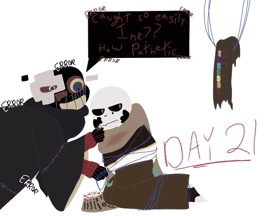mythicalmochiii's tweet photo. Day 21 of Inktobertale!!
#inktobertale2026 #inksans #errorsans #utmv https://t.co/BkE61KYys4