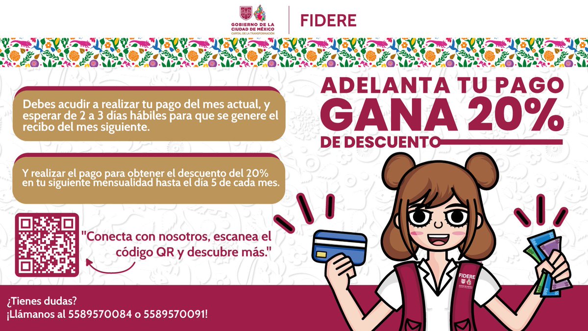 FIDERECDMX's tweet photo. Cuando vas al corriente y pagas un mes adelantado, obtienes el 20% de descuento, así que no desaproveches esta gran oportunidad y ahórrate un dinerito 🙂
**Aplica para 1 o más meses adelantados https://t.co/djVh48fQta
