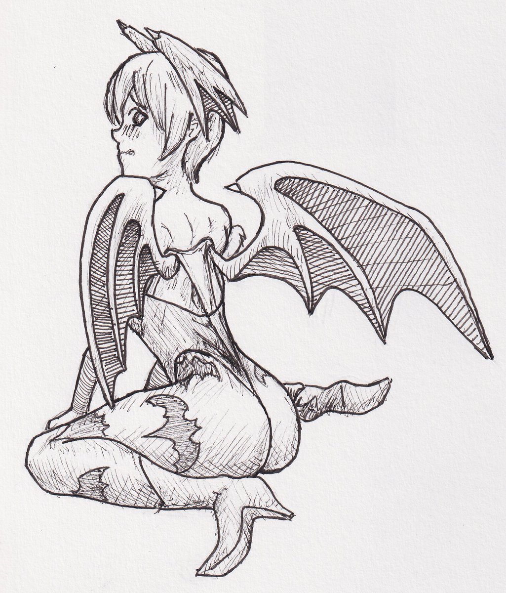 AFunkyF's tweet photo. Inktober 21: Bat https://t.co/C8fev47P0N