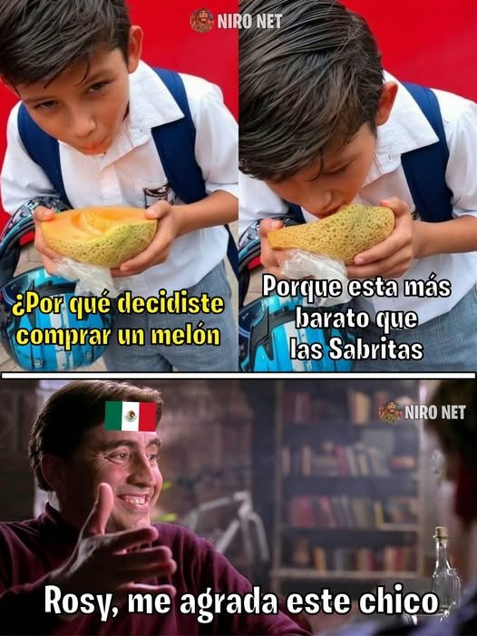 jorcervan's tweet photo. ESTE NIÑO SÍ LE SABE

Este pequeño amigo se hizo viral en redes sociales porque fue captado comiendo un melón en lugar de las típicas Sabritas.

Resulta que el niño vio los precios en la tienda de su escuela y decidió que era mejor ahorrar y comprar algo más económico. Así que no lo pensó dos veces y se compró un melón.
