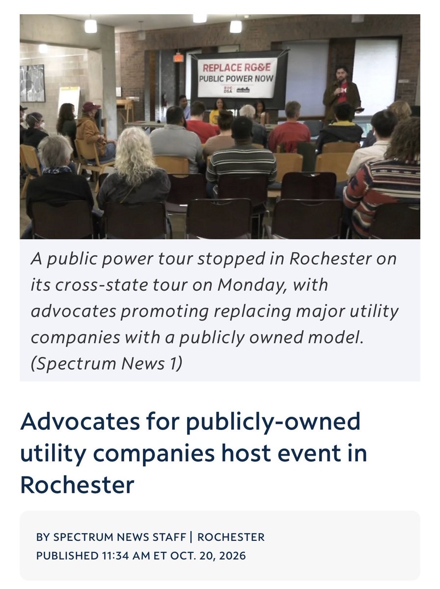 nycDSA's tweet photo. From Ridgewood to Rochester, New Yorkers are fighting back against the corporate energy system driving up our bills.

Publicly owned renewable utilities are the future. Join @OsseChi and thousands of New Yorkers to demand public power! ⚡️ https://t.co/71w2pBd009 https://t.co/v4RothhDro