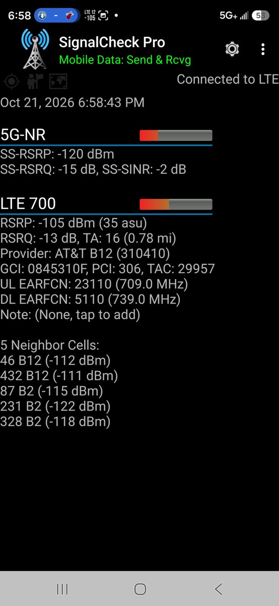 TimRGVTX956's tweet photo. Help @ATTHelp regarding severe network throttling and sub-par performance on my AT&amp;T account using my Samsung Galaxy S26+. Despite being on a high-tier plan with 5G+ / NR77 mid-band access, my current speed test shows a download speed of 24.8 Mbps and an upload speed of 3.43 Mbps https://t.co/6JVg5Lo8sd