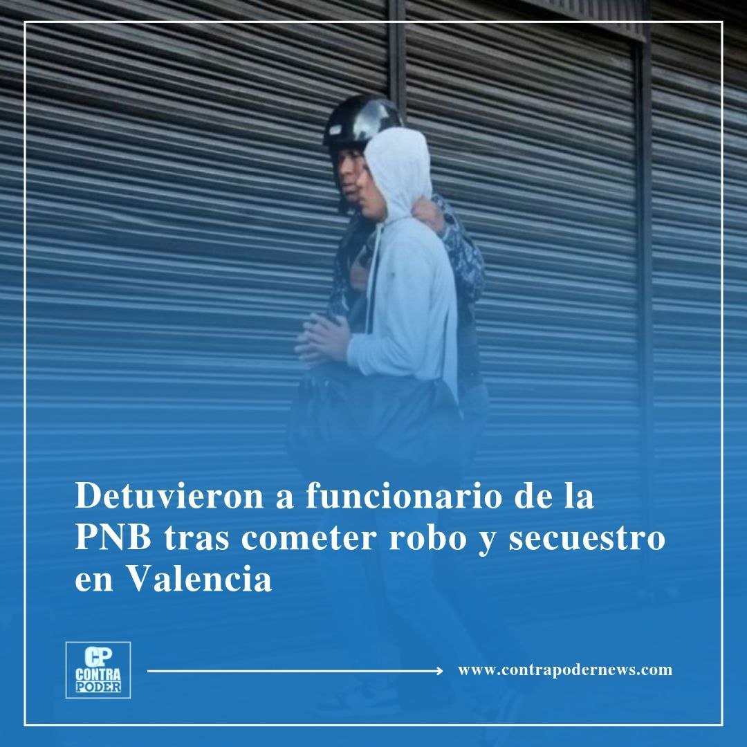 ContraPoder30's tweet photo. 🔗 Lee esta y otras noticias en nuestra página web: https://t.co/qoo7XjshoI

🇻🇪 | Un oficial jefe de la Policía Nacional Bolivariana (PNB), identificado como Yonaikel Sevilla, de 32 años, fue detenido este lunes tras protagonizar un intento de robo y una situación de rehenes en la Avenida Bolívar Norte de Valencia, Carabobo.
El hecho ocurrió en un local comercial identificado como MG Socks La Parada del Flow y una zona cercana vinculada a la compra y venta de oro. El reporte policial señala que el incidente se originó por una transacción comercial efectuada en el citado establecimiento, donde el dueño concretó la compra de un lote de prendas de oro a un sujeto de identidad desconocida.
Tras la salida del vendedor, el funcionario uniformado de la PNB ingresó al local y, mediante el uso de un arma de fuego, sometió a uno de los propietarios para sustraer la mercancía. Sevilla mantuvo secuestrados a los dueños del local.
Sin embargo, al percatarse de la presencia policial, salió del establecimiento e intentó huir resguardándose en un local cercano dedicado al estampado, donde también tomó a los propietarios del establecimiento como rehenes. Al verse acorralado, se entregó a las autoridades a cargo del dispositivo.
Familiares de uno de los propietarios de MG Socks se acercaron al negocio y comprobaron que estaba cerrado. Eso despertó las sospechas y por ello decidieron avisar a los cuerpos policiales de la entidad. Fue cuando funcionarios del Servicio de Investigación Penal de la Policía del Estado Carabobo (SIPEC), CICPC y DGCIM se acercaron al lugar para atender la emergencia.
Cabe señalar que se conoció que Sevilla estaba adscrito a la División de Investigación Penal de la PNB en el estado Yaracuy.

🔗 Lee esta y otras noticias en nuestra página web (link en la bio)