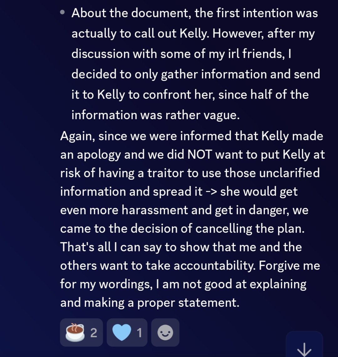 TheMadisonbless's tweet photo. https://t.co/5XEh1oJI1L
#lookout3d
I already made statements and apologies to Kelly more than a month ago for the misunderstanding about the server. I don't know why she comes back and villainise me by clutching on the misinformation about the server and my mistake in the past. https://t.co/xIkKDi9OPa