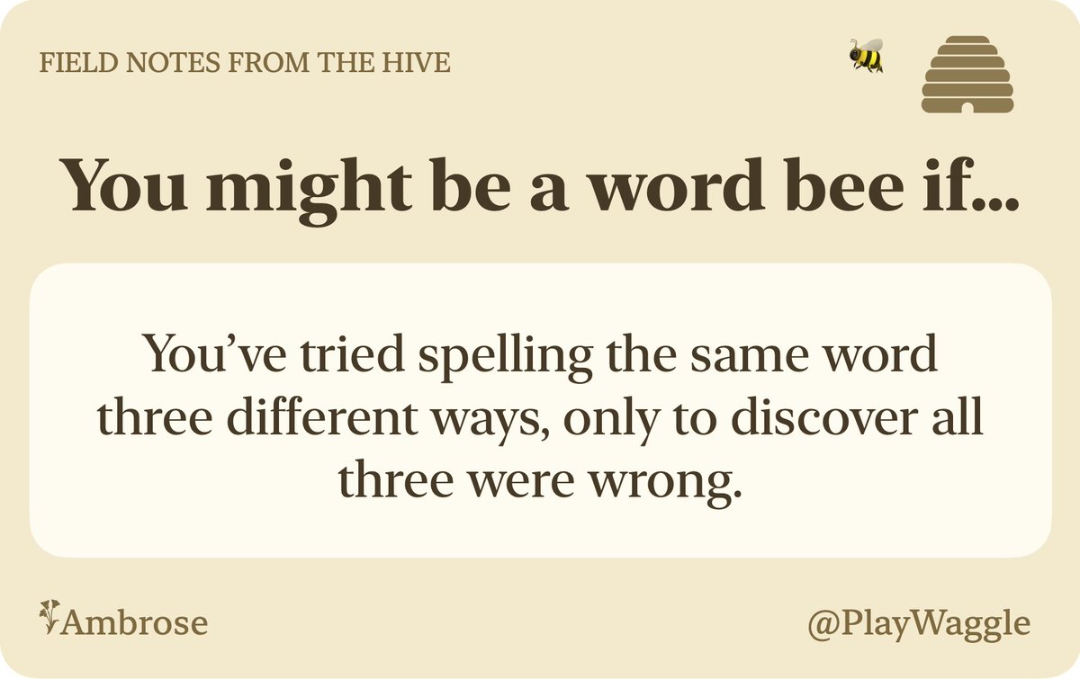 PlayWaggle's tweet photo. If you ever feel this way... you might be a word bee. https://t.co/UpWYnsTv7u