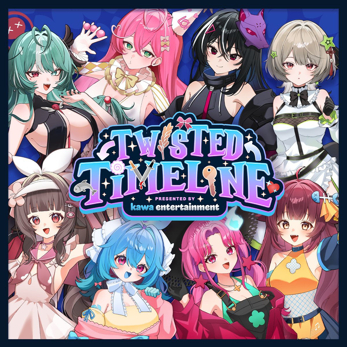 kawa_entertain's tweet photo. 🎃【 HALLOWEEN MERCH ANNOUNCEMENT 】🎃

Does something feel a little off to you..? We've entered another dimension, where your favorite VTubers are... swapped?! 🔀⁉️

Kawa presents TWISTED TIMELINE!!! Our exclusive Halloween merch drop is AVAILABLE NOW 
🔻Link below!! 🔻