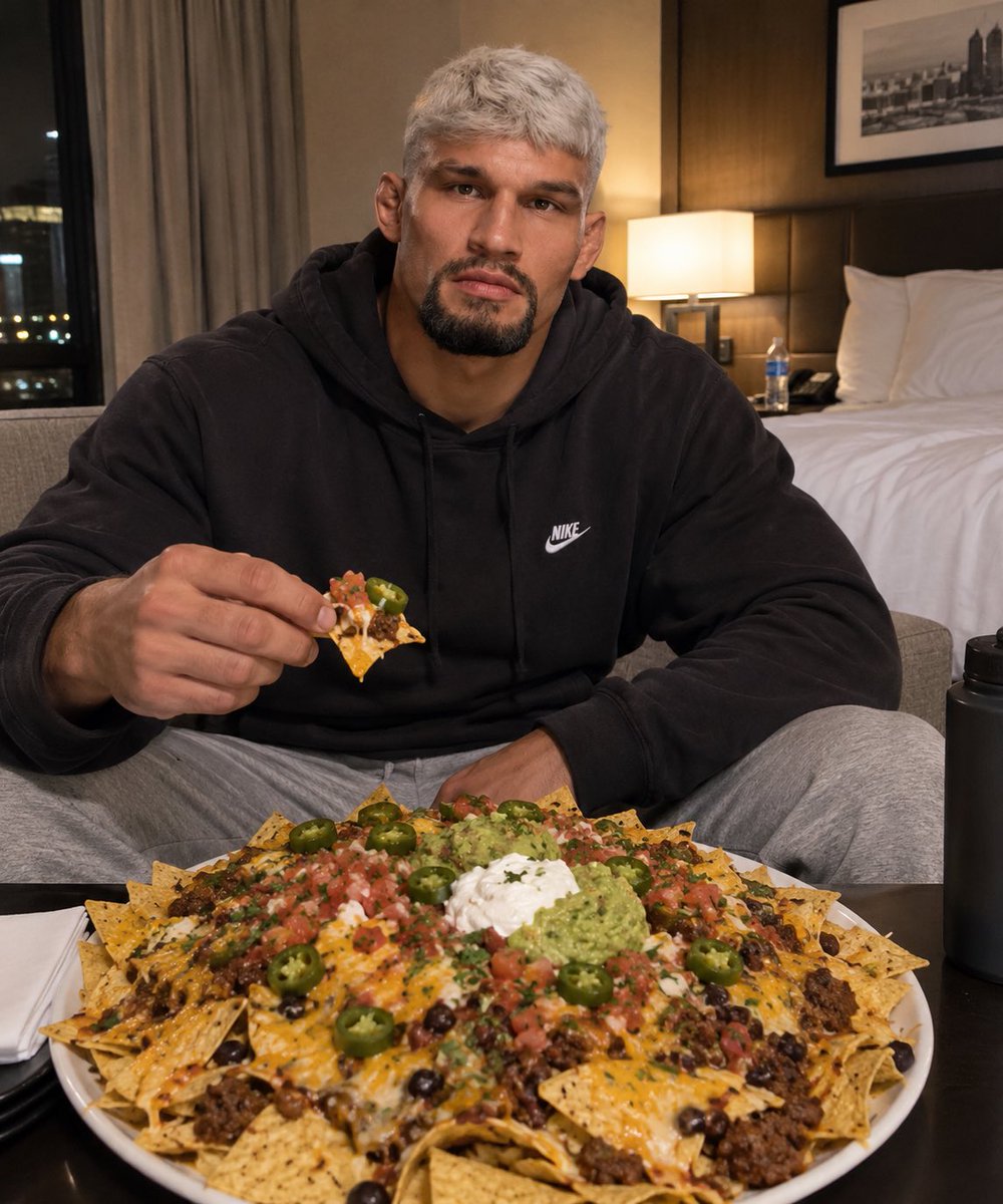 IFCNachos's tweet photo. Celebrating my win tonight, but soon I will tame my hunger for gold. https://t.co/X65SAM8vXr
