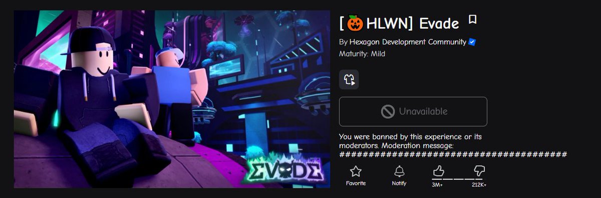 MathTheNight's tweet photo. @Roblox #ROBLOX 
Can we eliminate Evade from the Events list?
Evade is known to had been making major ban waves without unbans and a ton of players still today are just banned for minor reasons that leave players unable to participate in it's event. https://t.co/ze8blnJurq