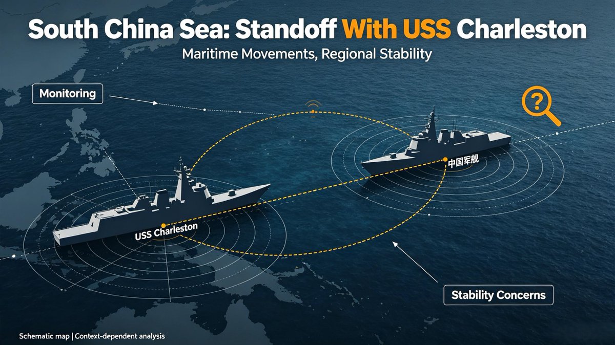 castello_sAsY's tweet photo. Does the standoff between China and USS Charleston raise risks in the South China Sea? Are US naval patrols helping or hurting regional stability?
#WorldNews #MaritimeTensions #SouthChinaSea https://t.co/gsKCKmvhVH
