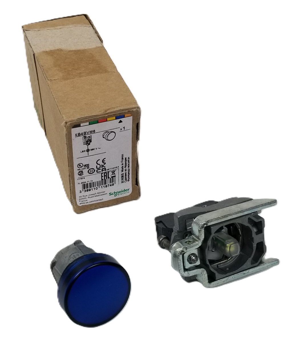 AggressiveFun's tweet photo. NEW LISTING! FREE SHIPPING! Schneider XB4BVM6 Blue LED Pilot Light Panel Mount 22mm  230-240Vac Metal NEW https://t.co/Bol3JO3hNs #eBay via @eBay https://t.co/cKOCX0wLnE