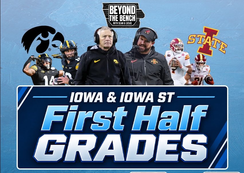 Sean23Roberts's tweet photo. What letter grade would you give each position group for both Iowa State and Iowa? We gave ours today on @BeyondBenchSL. We also were joined by @SBock247 and @williamseals. Give the channel a subscribe and the video a 👍. #Cyclones #Hawkeyes 

https://t.co/qwDf9aR1ZV https://t.co/5qUvsaHcpL
