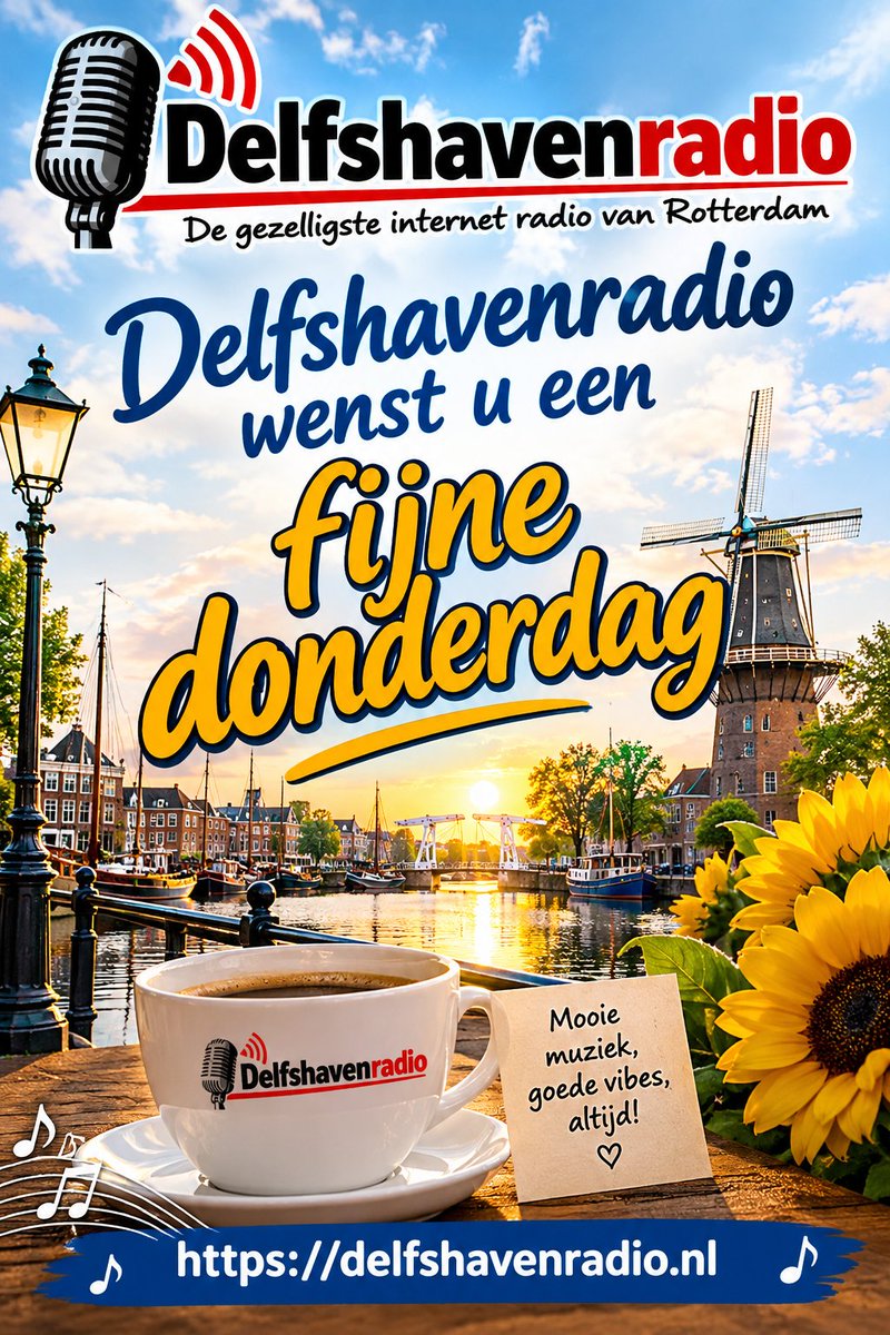 delfshavenradio's tweet photo. Een fijne donderdag toegewenst en ook vandaag is https://t.co/pzO8J38oAC te beluisteren met de beste mooiste en gezelligste muziek. #radio #internetradio https://t.co/zt5v16DWpZ
