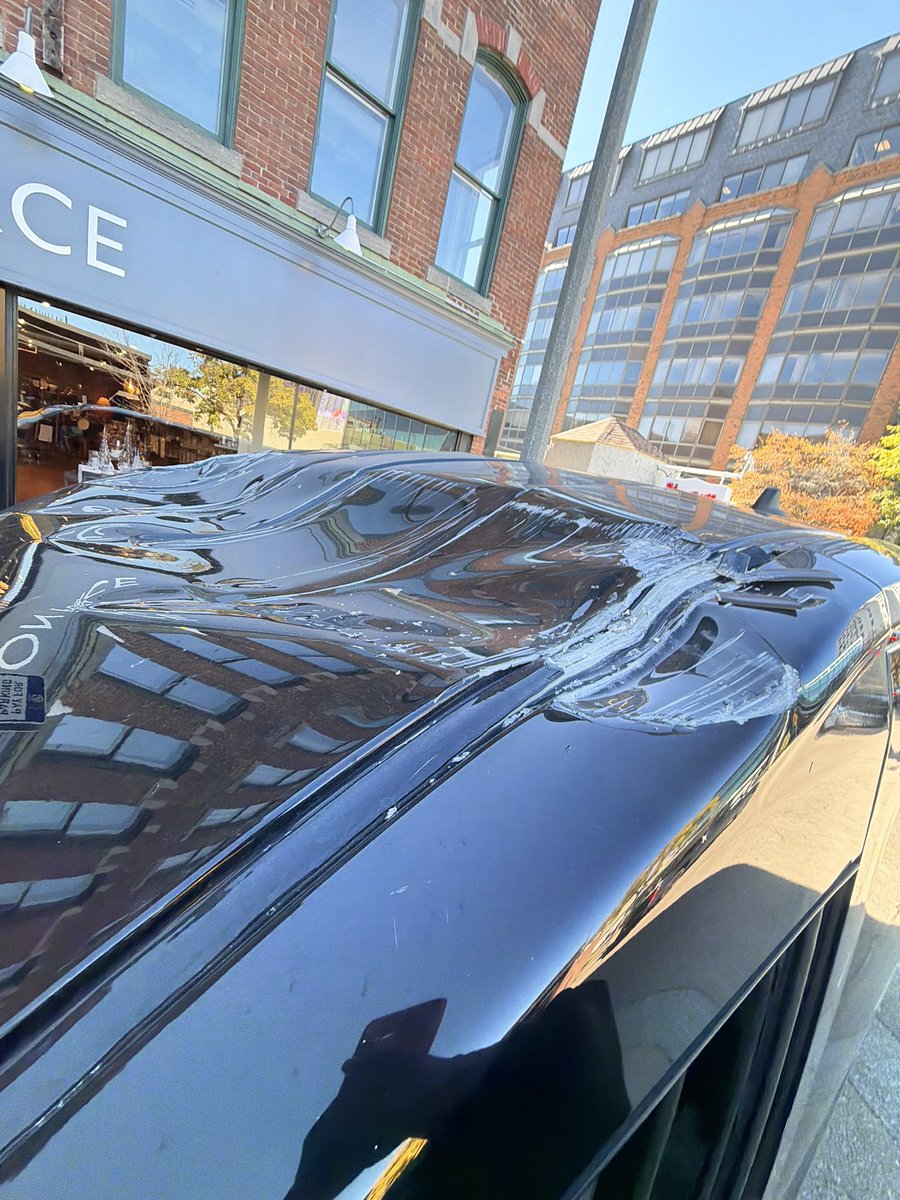 FittsBryce's tweet photo. Tried to take TiaCorine’s tour sprinter van into a parking garage today #ouch #ggs https://t.co/CljjV4Aboi