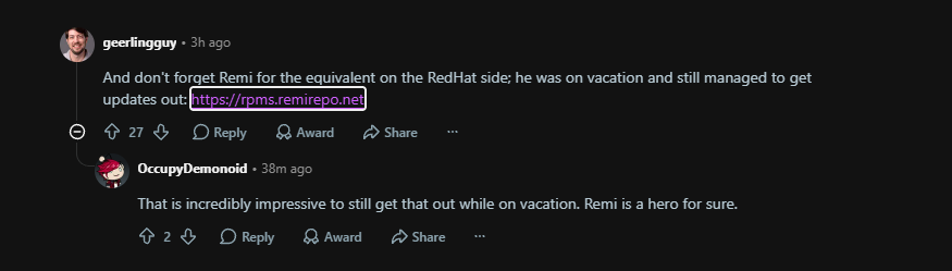 SkritXBT's tweet photo. Sury is running hard af right now but there was actually TWO people who fixed the PHP exploit. , he managed to push out the fixes whilst on vacation!

PROOF: https://t.co/jCNwV9SWin

Remi's work: https://t.co/Iziup5wAKS

his github: https://t.co/I1FsMuKYPv

fees to his git https://t.co/Wf4sOFmbW5