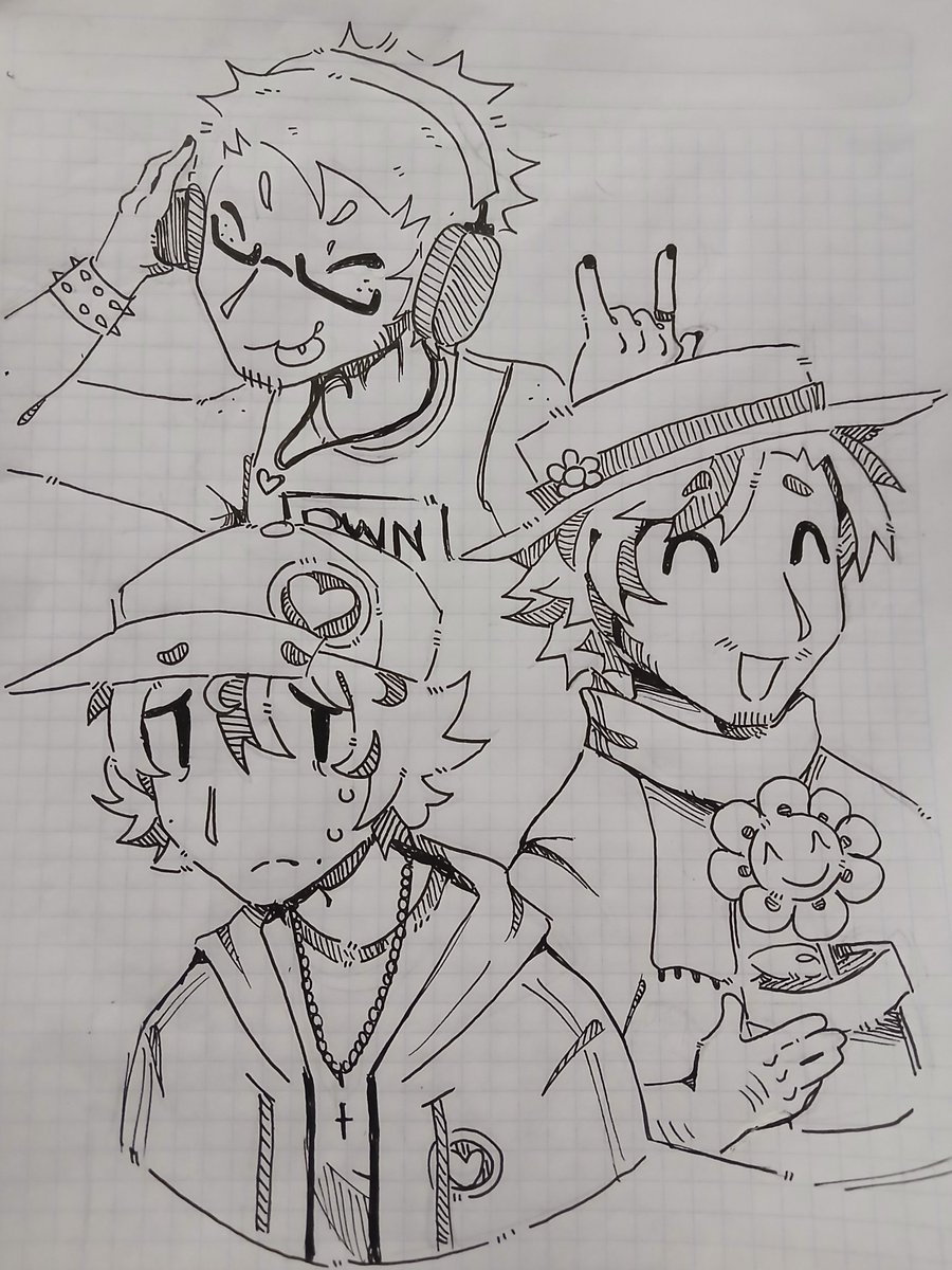 CamrynRapiid's tweet photo. Andrew, Thomas and Travis, dont ask me why, cuz idk either why I drew them together, i didnt like this one at all tho 😭😭
#tmirb #BadThings #hwwhp https://t.co/oyh25qobJw
