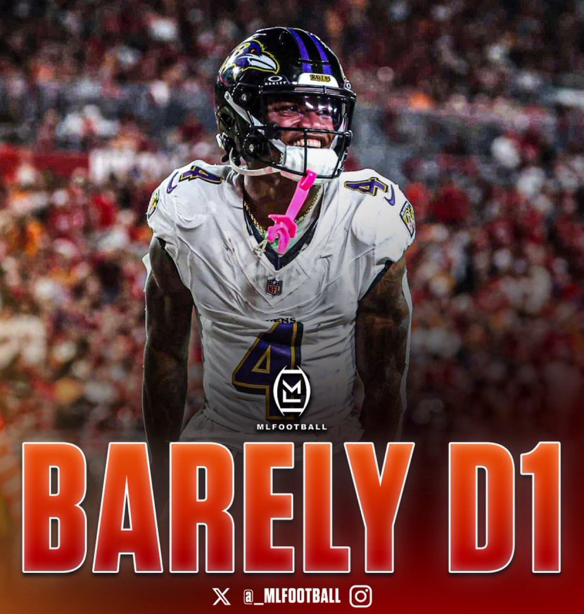 MLFootball's tweet photo. AMAZING STORY: #Ravens star wide receiver Zay Flowers had only ONE Power-5 offer out of high school because many thought he was too small at 5-foot-9.

Flowers chose Boston College and later turned down $600K in NIL money to transfer, staying loyal to BC.

“For a kid like me from a household of 14 with one parent, that’s life-changing money.”

Zay became a first-round pick, a Pro Bowler, and signed a historic 4-year, $140 MILLION extension this offseason.

What a story.

❤️
