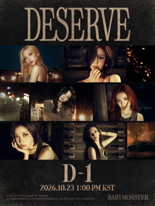 BABYMONSTERINTL's tweet photo. "BABYMONSTER's new song 'DESERVE' is a pop ballad song that combines lyrical synth melody and retro atmosphere. Following the intense hip-hop and dance songs that have been presented so far, it will show an expanded musical spectrum by showing deeper sensibility and singing skills.

The explosive high notes of the emotional line, chorus, and bridge section that rise from the introduction maximize the immersion of the song."
￼
 #BABYMONSTER on #2026MAMAVOTE