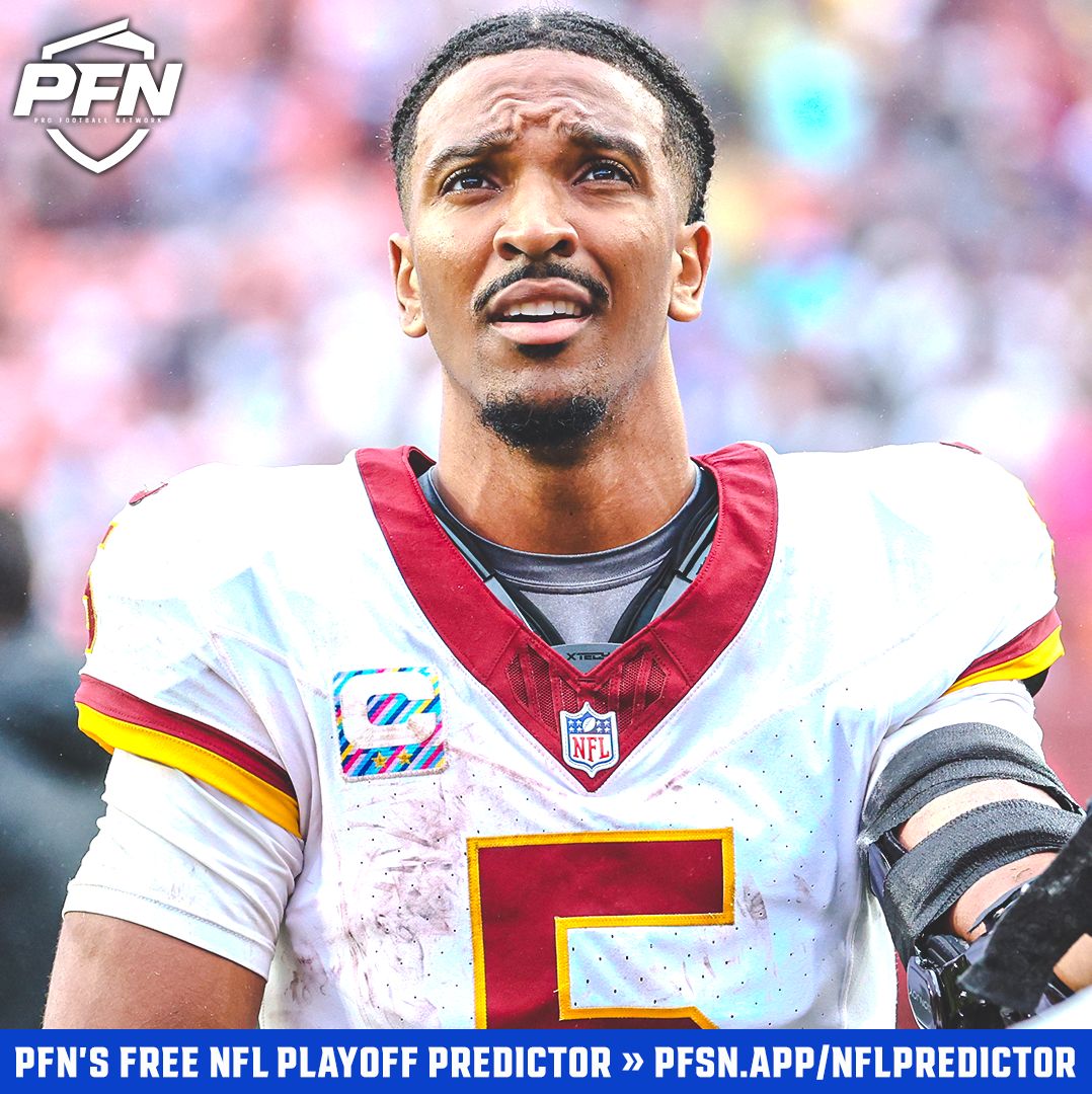 PFN365's tweet photo. 🚩 Most yards wiped out by penalties per game in the NFL this season:

1. Commanders - 30.5
2. Buccaneers - 26.2
3. Panthers - 24.6
4. Packers - 17.0
5. Eagles - 16.2
6. Jaguars - 15.8
7. Patriots - 14.3
8. Steelers - 13.8
9. Ravens - 13.5
10. Bills - 12.5 https://t.co/ndOiADFain