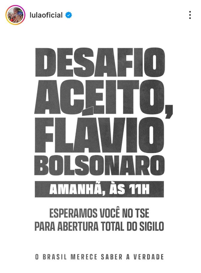 SiteJamesons's tweet photo. MEU DEUS! O VELHO BOTOU A PICA NA MESA! E SPOILER: ELA É GIGANTESCA!!!!

O Lula chamou o Flávio pro X1, com data, hora e local! Vamos ver se o defensor de miliciano vai arregar de novo.