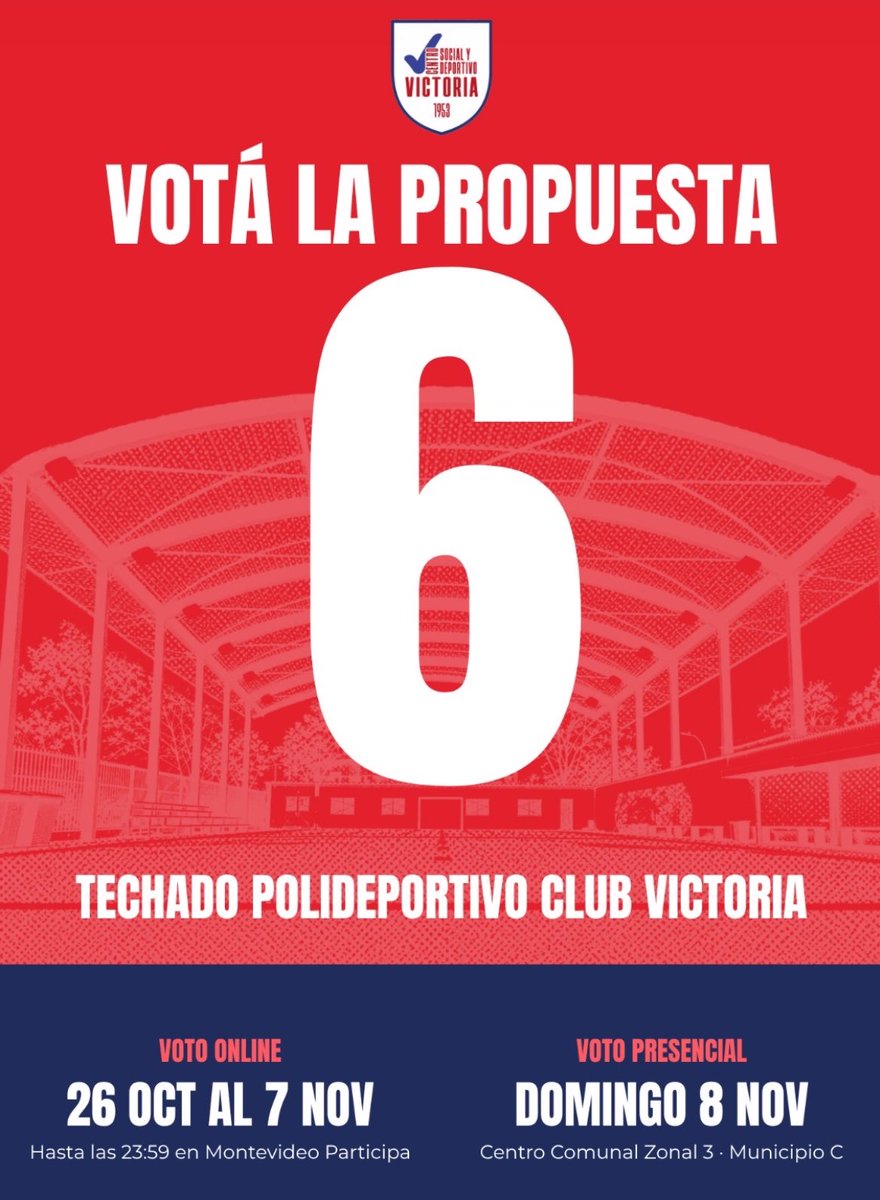 salocinuy's tweet photo. 🏗️ ¡A TECHAR EL CLUB VICTORIA! 

Se viene un nuevo Presupuesto Participativo y el Club Social y deportivo Victoria necesita su techo para que todos los botijas y escuelas del barrio lo puedan utilizar todo el año.

¡A VOTAR LA PROPUESTA 6️⃣! 

🔄 AYÚDANOS CON UN  RT https://t.co/RRKqY7nKMr