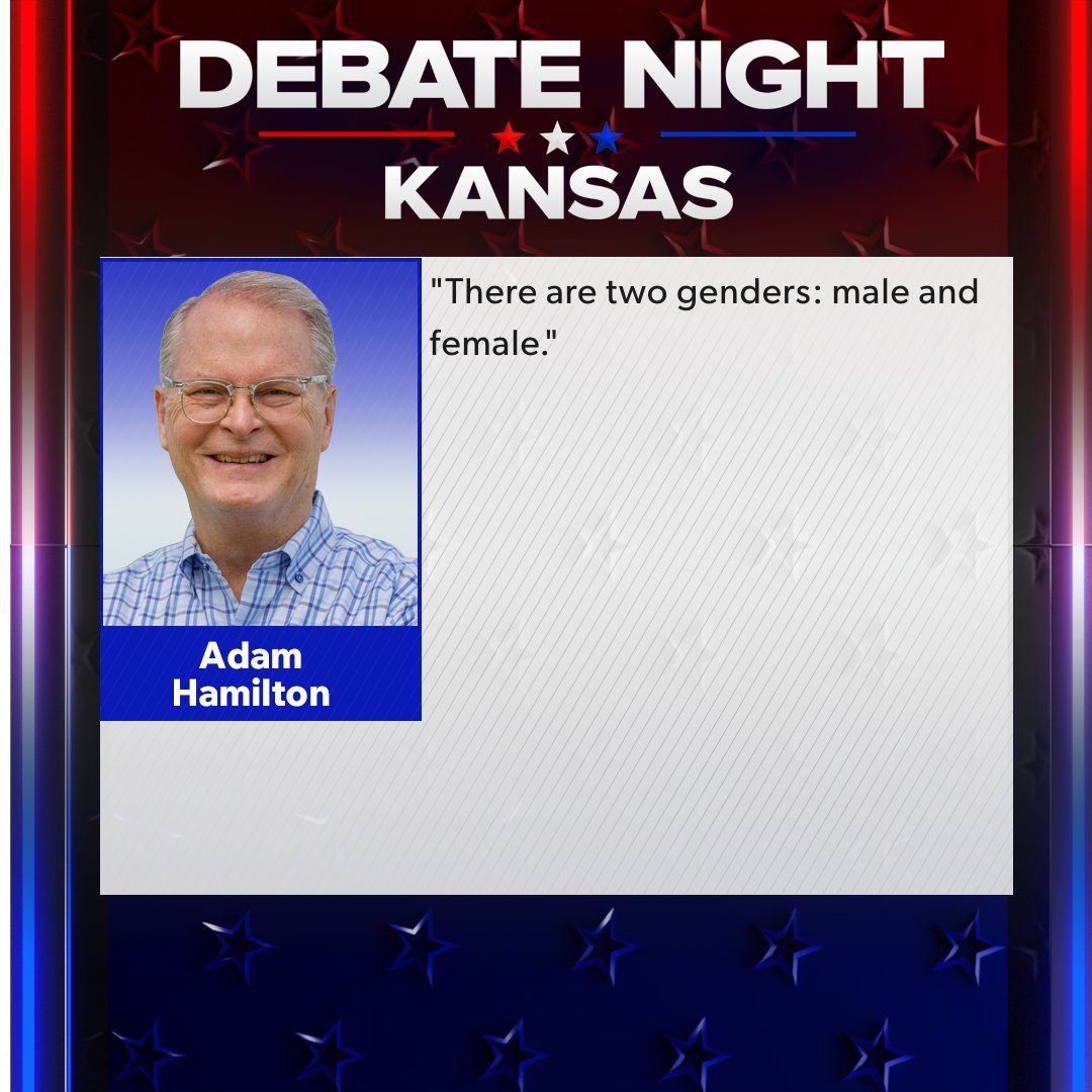 KSNNews's tweet photo. Question for both candidates: How many genders are there?
DEBATE NIGHT IN KANSAS: https://t.co/vj9ozDBdTs
#KSSenateDebate https://t.co/AtYEmPcXKb