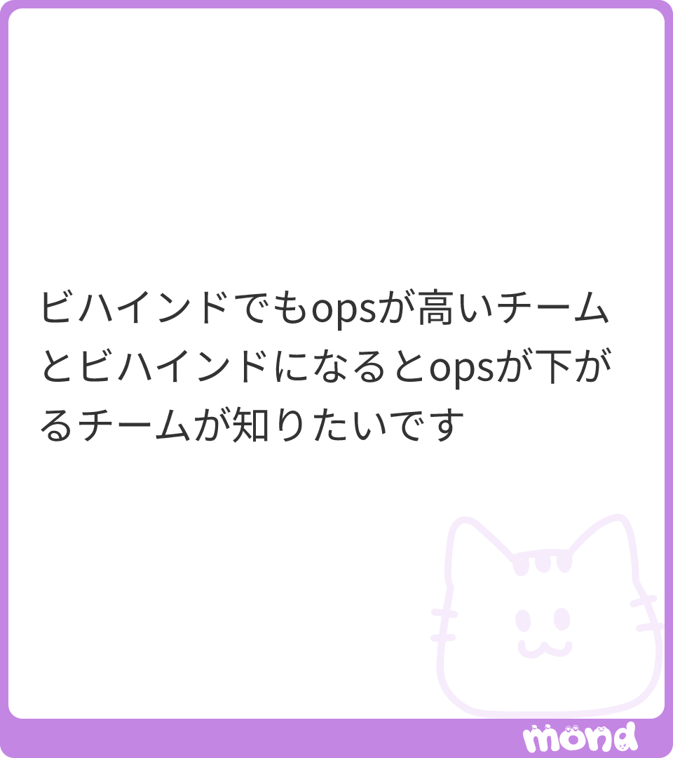 NPBStuffplus's tweet photo. 年間OPSとビハインド時OPSの比較です。

(Image:1)
#mond_NPBStuffplus https://t.co/V1RDeWUkuD