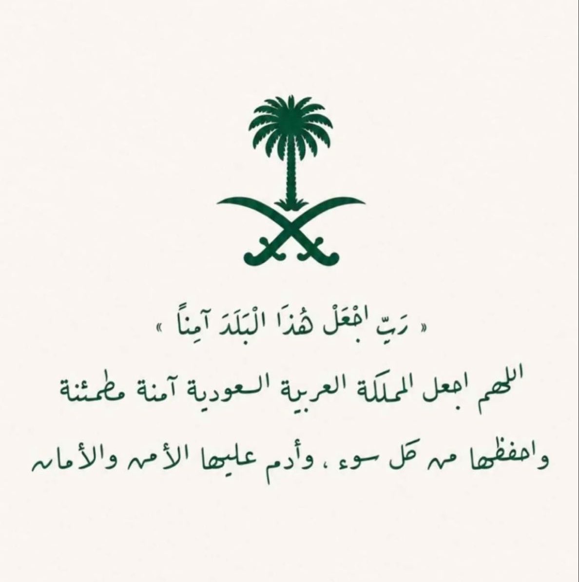 3zoozvic's tweet photo. ﴿ رَبِّ اجْعَلْ هَذَا الْبَلَدَ آمِنًا ﴾ 

اللهم أحفظ بلادنا و قادتنا و أمننا، اللهم أدم علينا نعمة الأمن والأمان 🇸🇦💚 https://t.co/akPrO8dONq