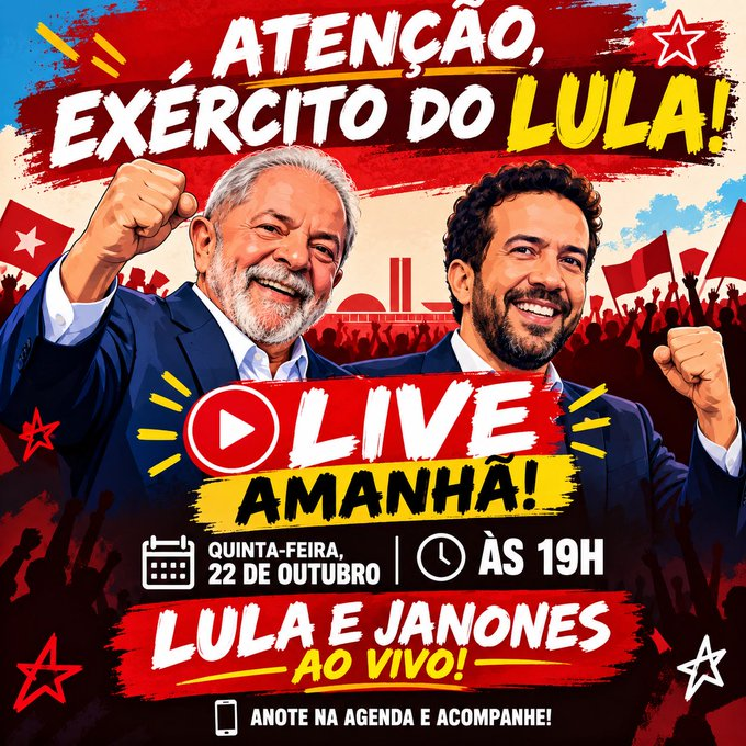 zedopovooficial's tweet photo. A Live do Lula é Amanhã às 19h

10MilhoesDeSoldadosDoLula https://t.co/yv4COagWge